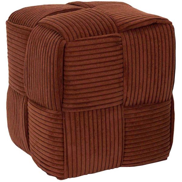 Pouf en tissu côtelé tressé Scott