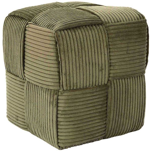 Pouf en tissu côtelé tressé Scott