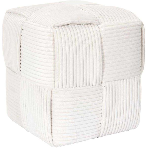 Pouf en tissu côtelé tressé Scott