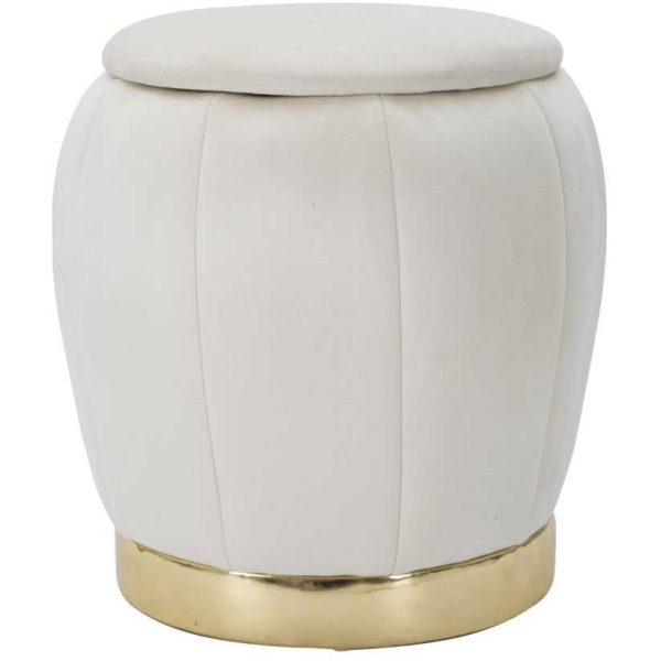 Pouf en tissu et métal 2 en 1 Paris 43 x 43 cm