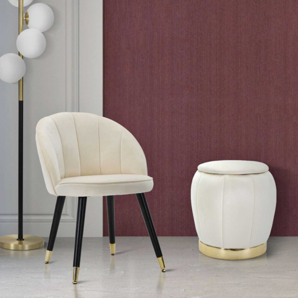 Pouf en tissu et métal 2 en 1 Paris 43 x 43 cm - MAURO FERRETTI