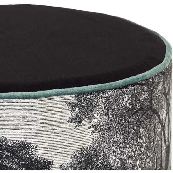Pouf en tissu à motifs Black forest 28 x 36 cm - CMP-4611