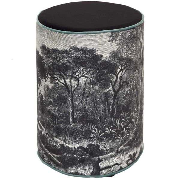 Pouf en tissu à motifs Black forest 28 x 36 cm