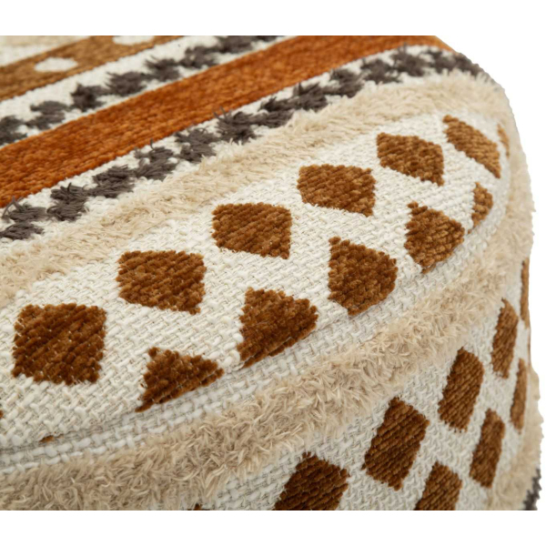 Pouf en tissu avec pieds en bois Ethnic - 5