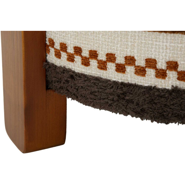 Pouf en tissu avec pieds en bois Ethnic - 6