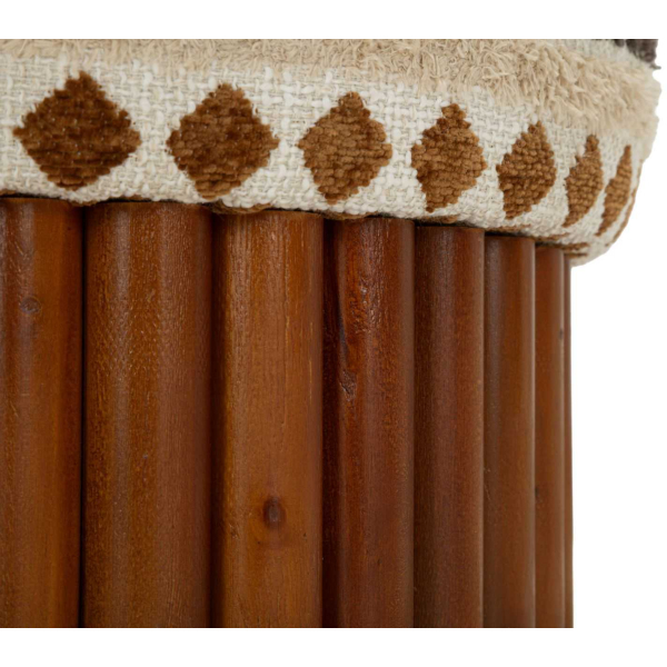 Pouf en tissu avec pieds en bois Ethnic - 94,90