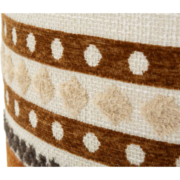 Pouf en tissu avec pieds en bois Ethnic - 5