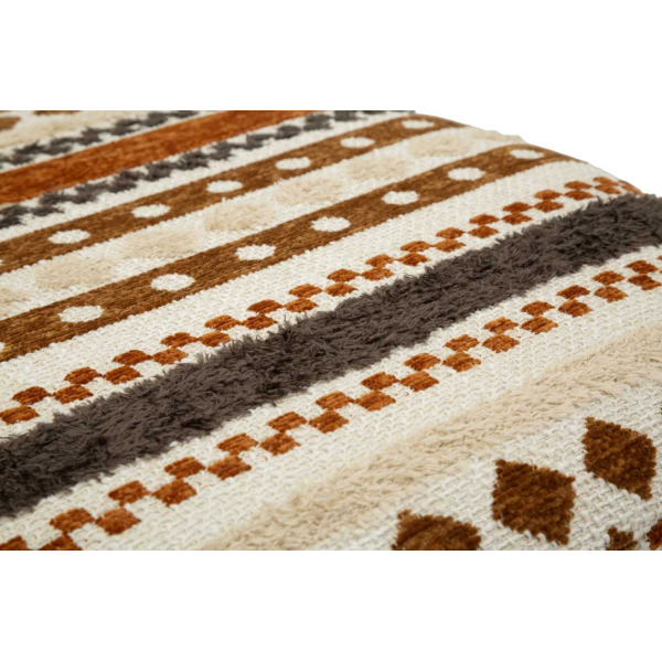 Pouf en tissu avec pieds en bois Ethnic - 6