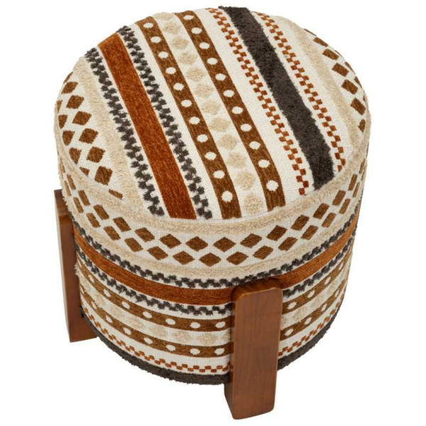 Pouf en tissu avec pieds en bois Ethnic - 94,90