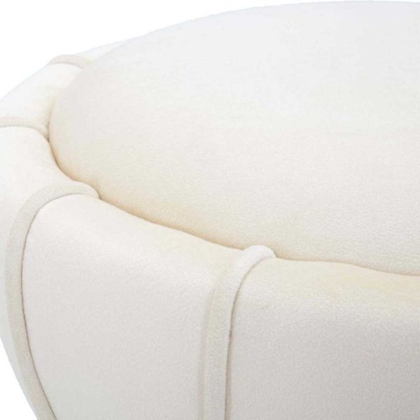Pouf en tissu avec surpiqures Flower 40 x 44 cm - 5