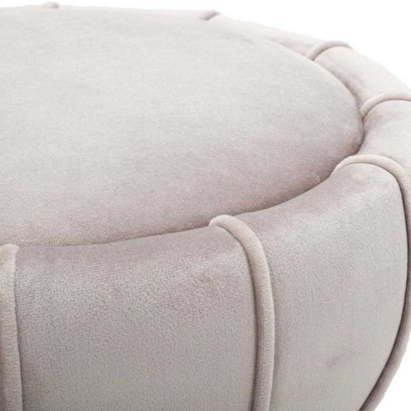 Pouf en tissu avec surpiqures Flower 40 x 44 cm - 5