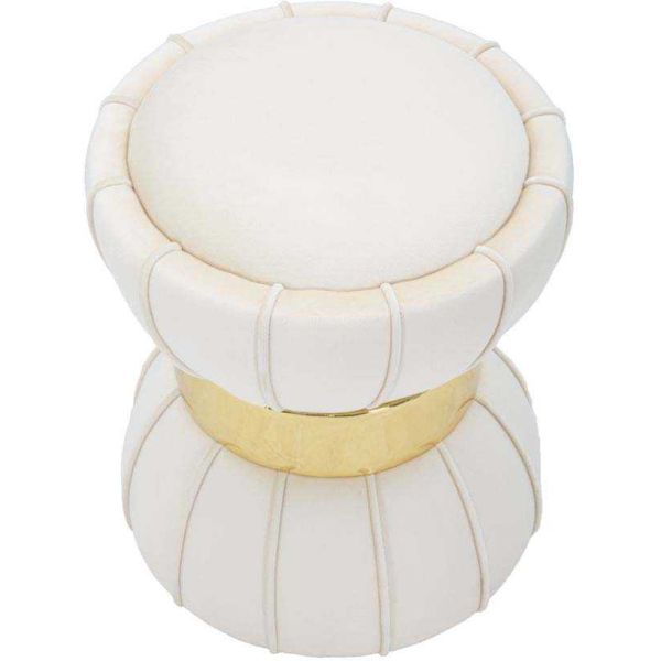 Pouf en tissu avec surpiqures Flower 40 x 44 cm - 83,90