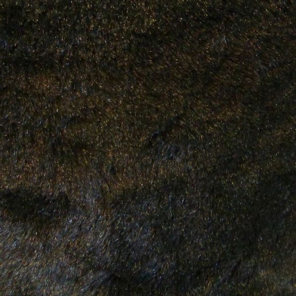 Pouf trépied fausse fourrure noire - COT-0683
