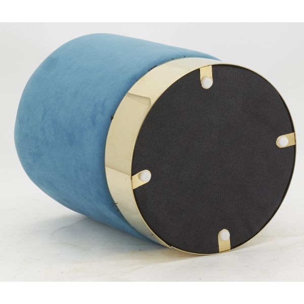 Pouf en velours et métal doré - 29,90