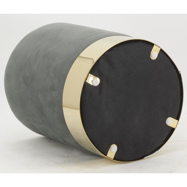 Pouf en velours et métal doré - AUB-4444