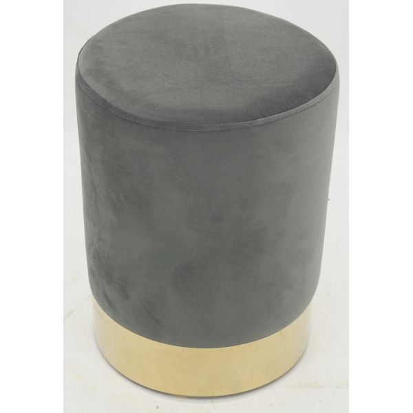 Pouf en velours et métal doré - 29,90
