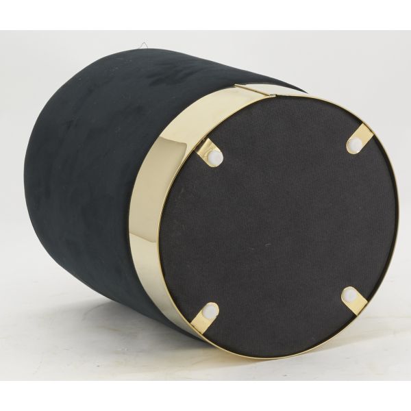 Pouf en velours et métal doré - 29,90