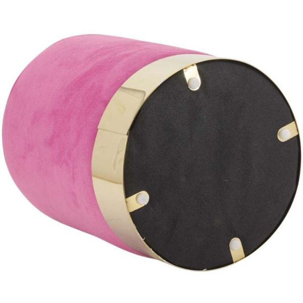 Pouf en velours et métal doré - 5