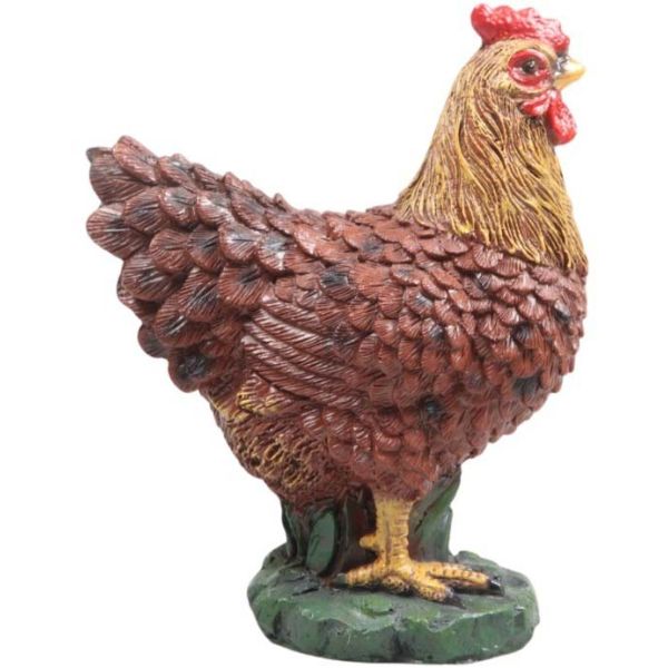 Petite poule en résine 12 x 8 x 16 cm - IMH-0442