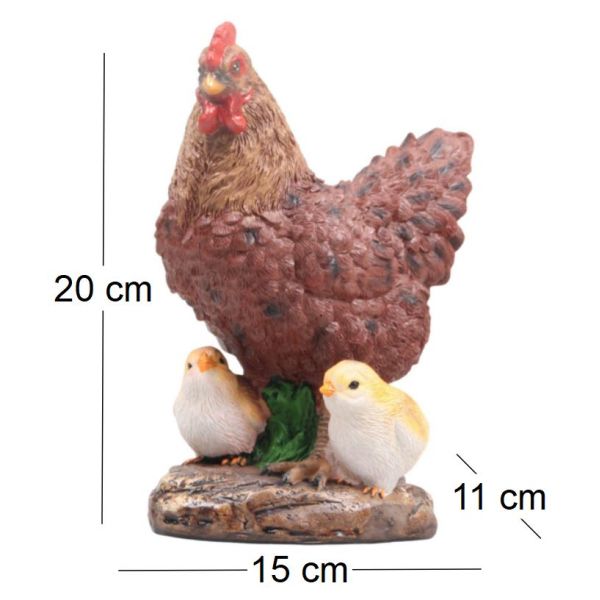 Poule avec poussins en résine 15 x 11 x 20 cm - 8,62