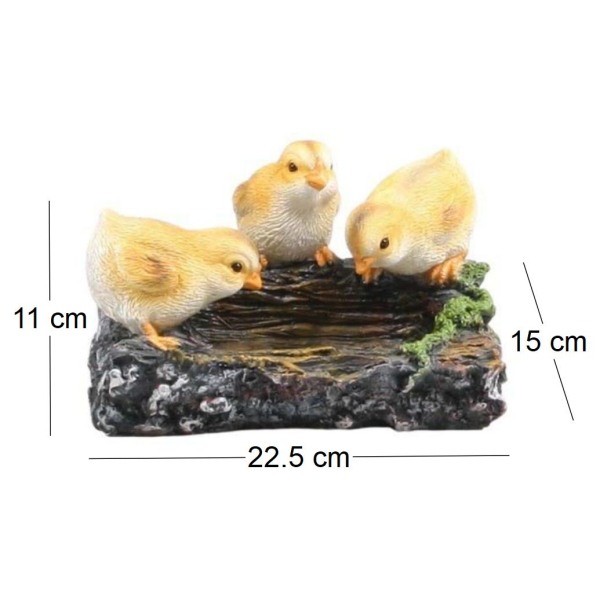 Poussins sur branche en résine 22.5 x 15 x 11 cm - 5