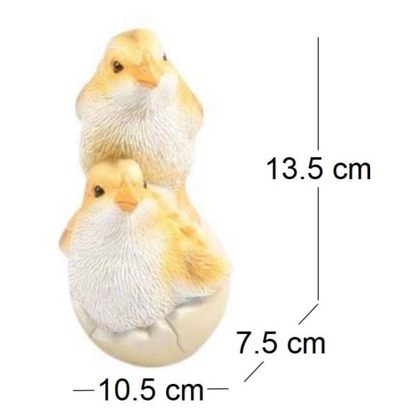 Poussins dans coquille en résine 10.5 x 7.5 x 13.5 cm - 5