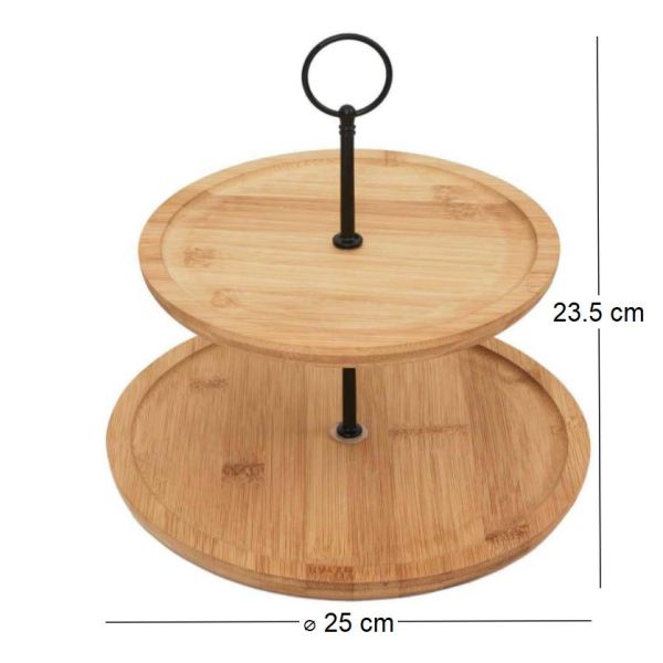 Présentoir 2 étages en bambou - 5