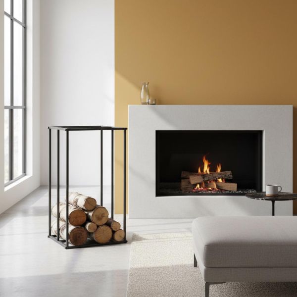 Rack à bûches vertical en métal gris - AUBRY GASPARD