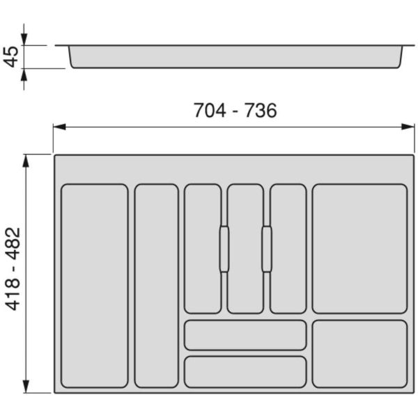 Range-couvert pour tiroir Optima Universal - EMU-0228