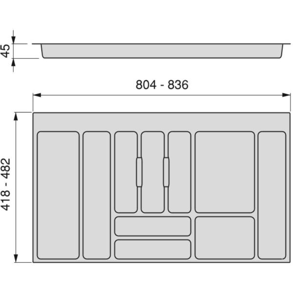 Range-couvert pour tiroir Optima Universal - EMU-0226
