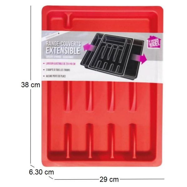 Range couverts ajustable en plastique - 6