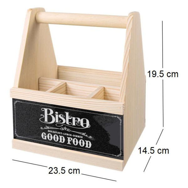 Range-couverts en bois avec motif imprimé - CON-0129