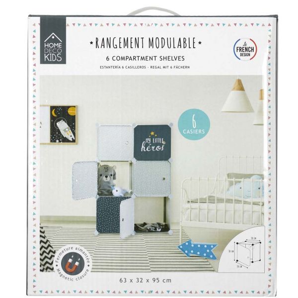 Rangement enfant 6 cubes modulables - 44,90