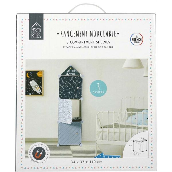 Rangement enfant 3 cubes modulables My little héros - CMP-2897