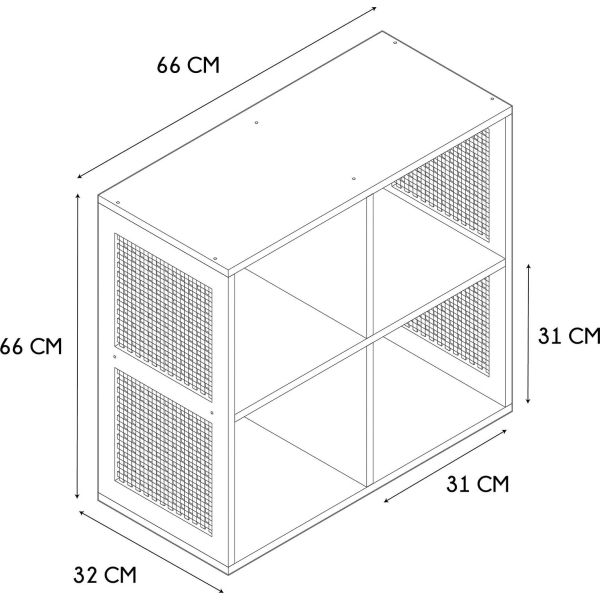 Rangement modulable cannage et bois Bali - CMP-5051