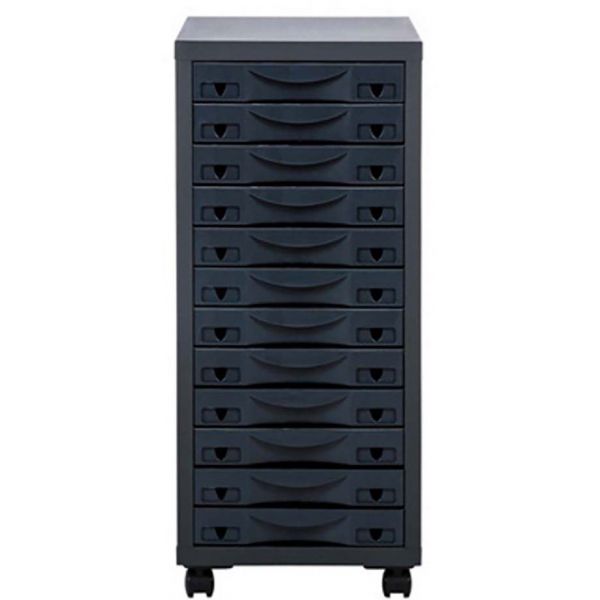 Rangement sur roulettes 12 tiroirs en acier - 210,70