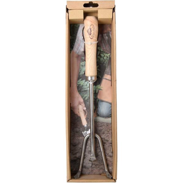 Râteau à main en acier inoxydable et bois de frêne - 13,90