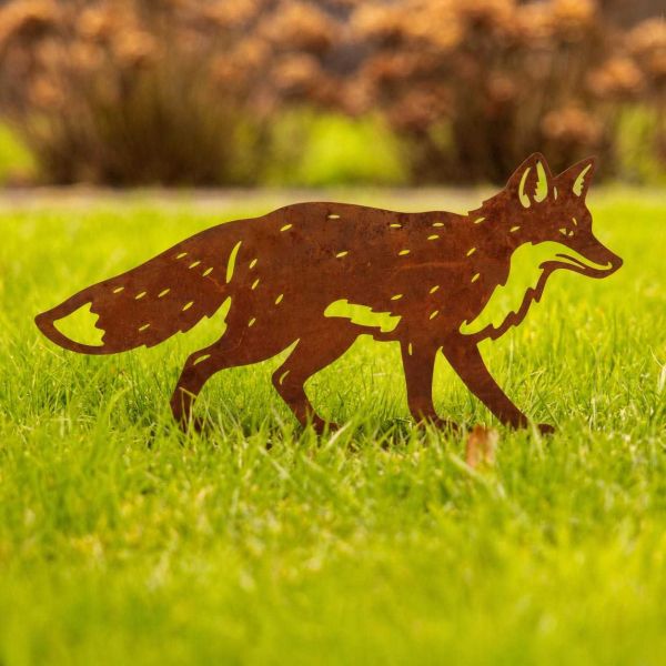 Renard décoratif en métal rouillé - ESSCHERT DESIGN