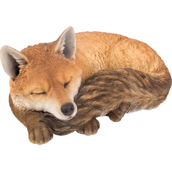 Renard endormi en résine 44 cm