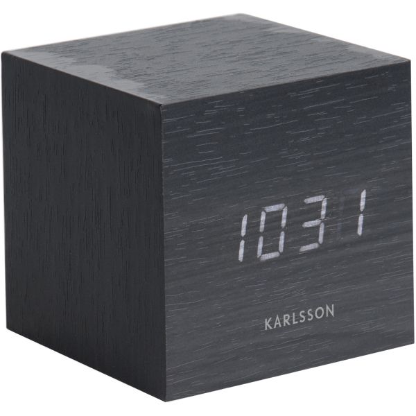 Réveil en bois carré Cube