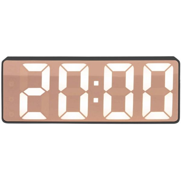 Horloge digitale Copper Miroir à LED, Hauteur 7,5 cm