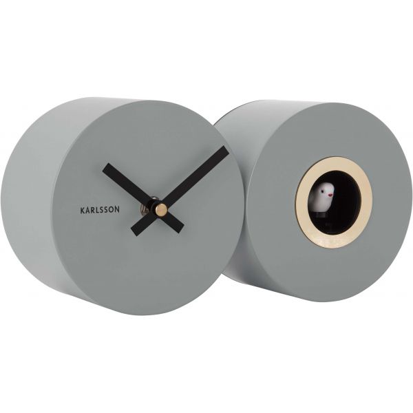 Horloge mural en métal mat Duo Cuckoo