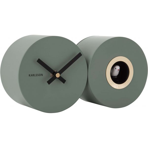Horloge mural en métal mat Duo Cuckoo