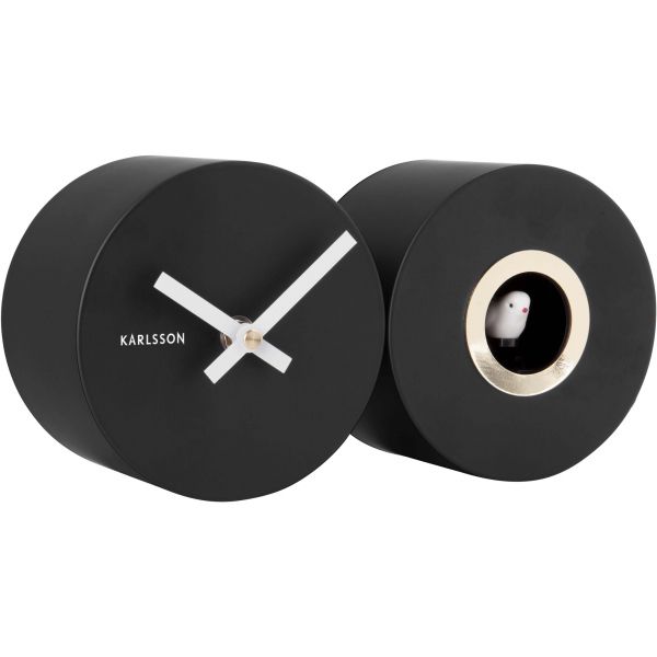 Horloge mural en métal mat Duo Cuckoo