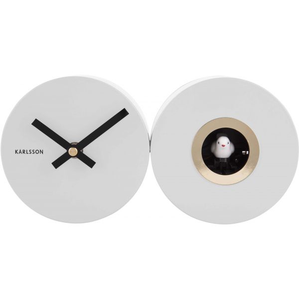Horloge mural en métal mat Duo Cuckoo - KARLSSON