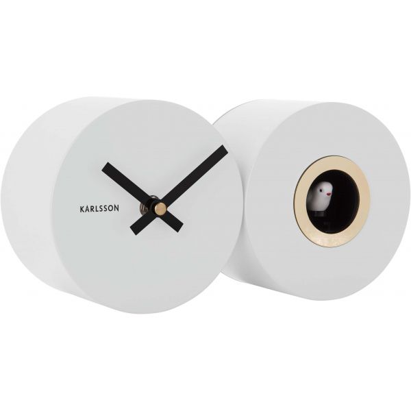 Horloge mural en métal mat Duo Cuckoo