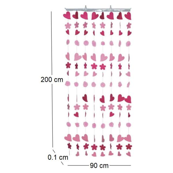 Rideau coeurs et pompons - 14,94