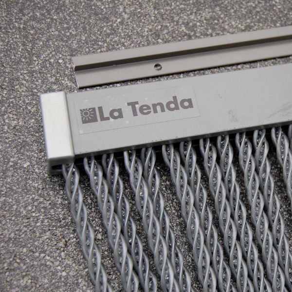 Rideau de porte en PVC argent Bellano - LAD-0262