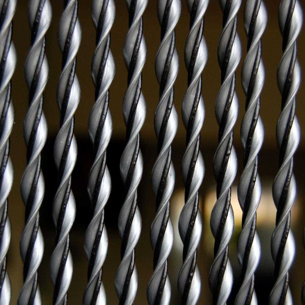 Rideau de porte en PVC gris et noir Riva - 89,90