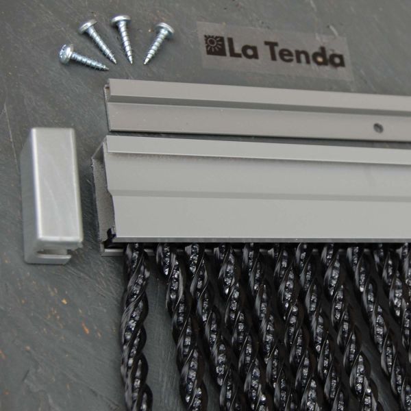 Rideau de porte en PVC noir Bellano - 140